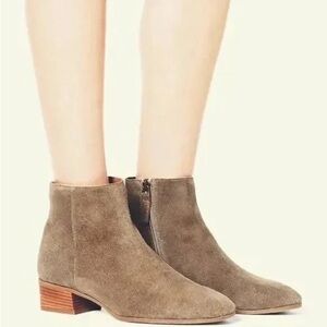 Aquatalia Fuoco Weatherproof Bootie Ankle Boot 9 Brown Taupe Suede Leather